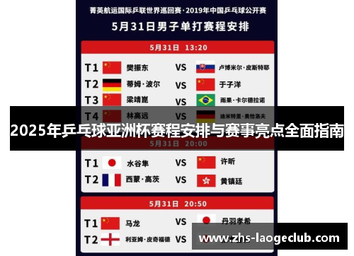 2025年乒乓球亚洲杯赛程安排与赛事亮点全面指南