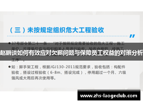 赵鹏谈如何有效应对欠薪问题与保障员工权益的对策分析